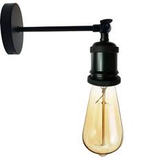 Industrielle sorte retro justerbare væglamper Vintage Style Sconce Lamp Fitting Kit