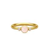 Julie Sandlau Little Prime ring i forgyldt med rosa krystal og cz