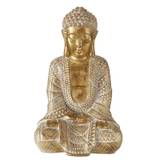 Buddha Figur - Guld farvet - 38 cm