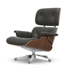 Eames Lounge Chair - Sortpigmenteret valnød - Umbra grey L50 - Poleret stel