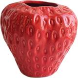 Keramikvase 14,5 cm - jordbær - flere varianter - assorteret (På lager i butik)