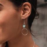 Store hænge øreringe med blå Opal sten
