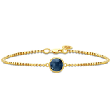 Julie Sandlau - Primini Bracelet - Forgyldt sølv / 16.5 + 3 cm / Sapphire Blue
