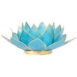 Lotus Lysestage - 5 chakra - blå guld