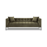 Karoo 3-personers sofa i metal og velour B224 x D85 cm - Sort/Grøn