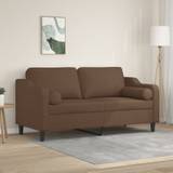 vidaXL 2-personers sofa med pyntepuder 140 cm stof brun