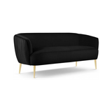 Moss 3-personers sofa i metal og velour B179 cm - Guld/Sort