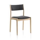 Findahls Nybøl spisebordsstol - Sæbebehandlet bøg - sort læder på sæde og ryg