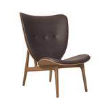 NORR11 | Elephant Lounge Chair - Leather - Smoked Oak, Læder - Dunes Dark Brown 21001