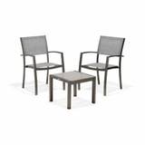 Lifestyle Garden Solana cafésæt Grå/grå 2 stole med armlæn & bord 50x50 cm