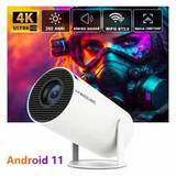 Transpeed Android  K Projector WiFi HY Allwinner h ANSI BT P Dual wifi Home Theater Outdoor portable - Apricot