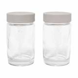 CrushGrind Vaasa krydderiglas - 2 stk. - Ø 5 x H 9,5 cm - Biokomposit/Glas - Hvid/klar