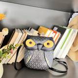 SHEIN Mini Owl Shaped Crossbody Bag, Retro Casual Animal Print Shoulder Bag, Fashionable And Cute Cartoon PU Bag