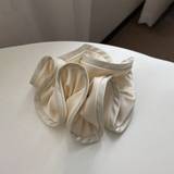 SHEIN One High-End White French Twisted Donut Hair Ring INS Matching Super Large Satin Hair Scrunchie With Mushroom Edges