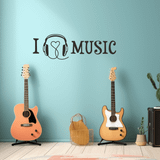 SHEIN 1PC Love For Music Wall Decal Sticker | Melody-Inspired Design | Heart Headphones | Vinyl Self-Adhesive | Music Lovers' DÃ©cor
