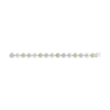 DAISY armbånd (str. S/M), Georg Jensen, Sterlingsølv belagt med rhodium / Grøn og hvid emalje