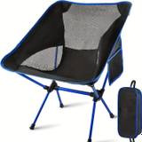 Lightweight Folding Camping Chair With Side Pocket And Carry Bag - Perfect For Hiking, Gardening, Beach, Travel, And Picnics