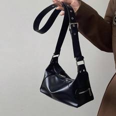 New Arrival Womens Small Bag Cool  Unique Design Zipper SingleShoulderHandHeldUnderarm Bag Vintage European And American Style Crossbody Bag For Trend - Black