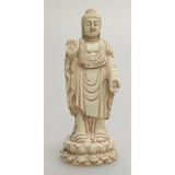 Stående Buddha hvid-sten finish - Buddha statuer generelt - GodKarmaShop
