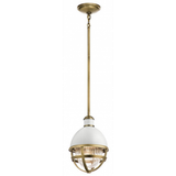Tollis Mini Loftlampe i stål og glas Ø20,4 cm 1 x E27 - Messing/Hvid