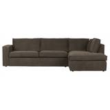 Freddie sofa med chaiselong i tekstil 283 x 197 cm - Brun