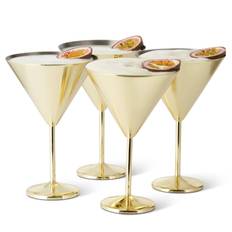 Oak & Steel - 4 Matte Gold Martini Cocktail Glasses