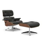 Vitra - Lounge Chair  Ottoman New Körsbär Bas - Polerat Läder: Kat. L40 - Leather Premium - 66