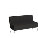 Sofa 3-pers Piece med høje armlæn, betrukket med sort tekstil, metalben