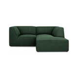 Ruby chaiselong sofa højrevendt i polyester B186 x D180 cm - Sort/Grøn