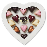 Xocolatl Hvid Hjerteæske med 14 fyldte chokoladehjerter