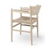 Mater Nestor Sidechair Armrest SH: 44 cm - White Oak/Natural Paper Cord Seat