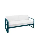Fermob - Bellevie 2 Seater Sofa Off-White Cushions, Acapulco Blue