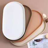 1pc Dessert Tray Stackable Oval Food Serving Tray Bpa Free Spit Bone Dish Snack Plate Reusable Smooth Edge Food Plate For Kitchen For Restaurants