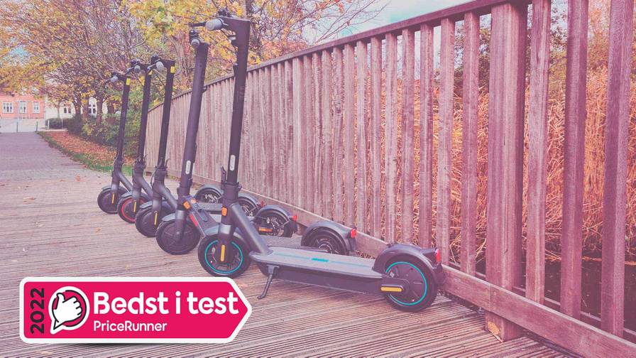 Bedst i test el løbehjul - se fem af de testede el løbehjul på en bro.