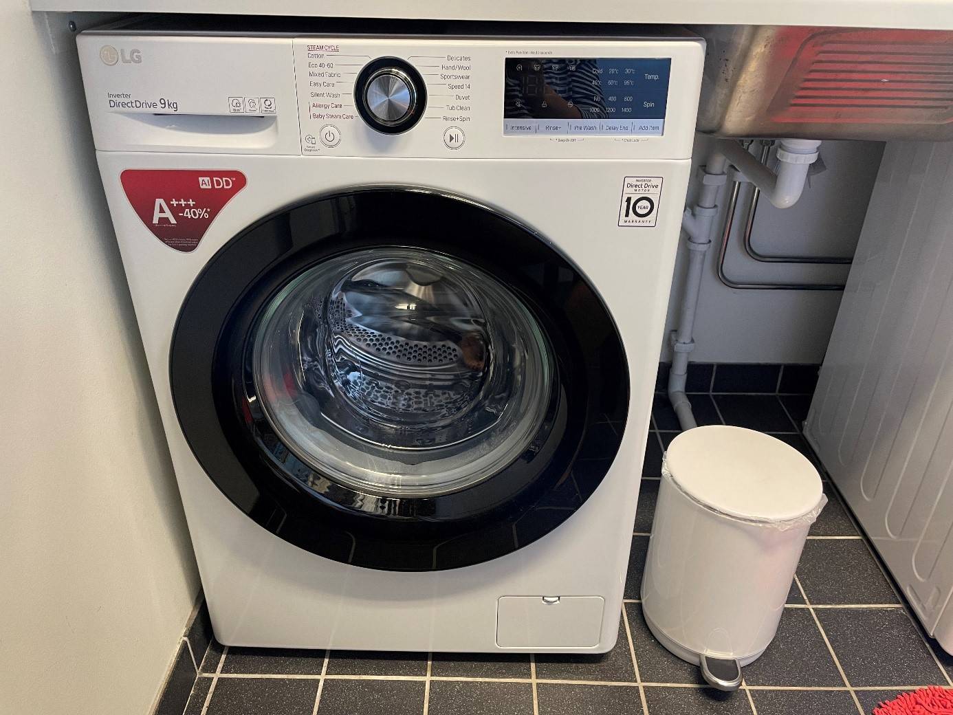 Billede fra test af vaskemaskine her ses bedst i test LG vaskemaskine