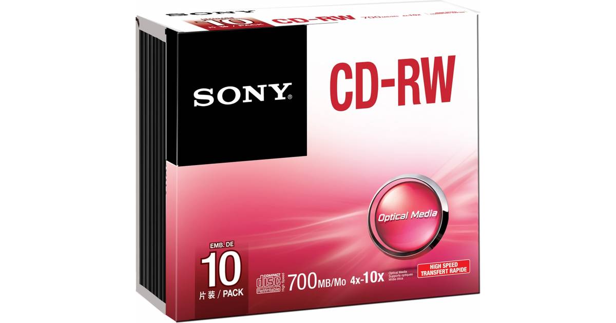 Sony Cd Rw 700mb 10x Jewelcase 10 Pack • Se Priser