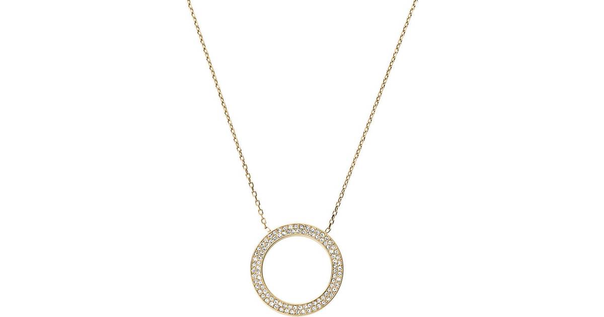 forfølgelse Slange garn Michael Kors Circle Pendant Necklace - Gold/Transparent