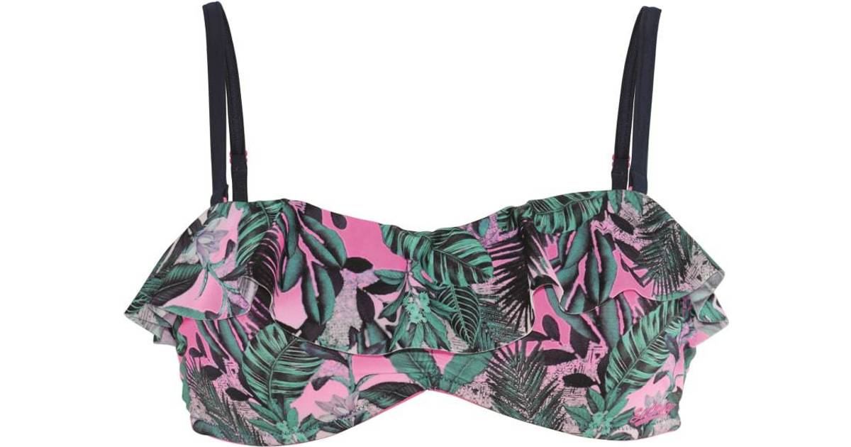 brain petticoat Restate Salming Tropic Garden Padded Bandeau Bra - Pink/Green/Navy • Pris »