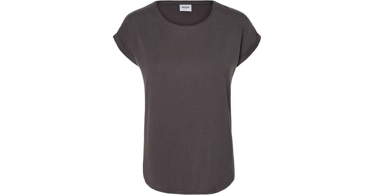 Pak at lægge Pædagogik prik Vero Moda Aware T-shirt - Grey/Asphalt • Se pris