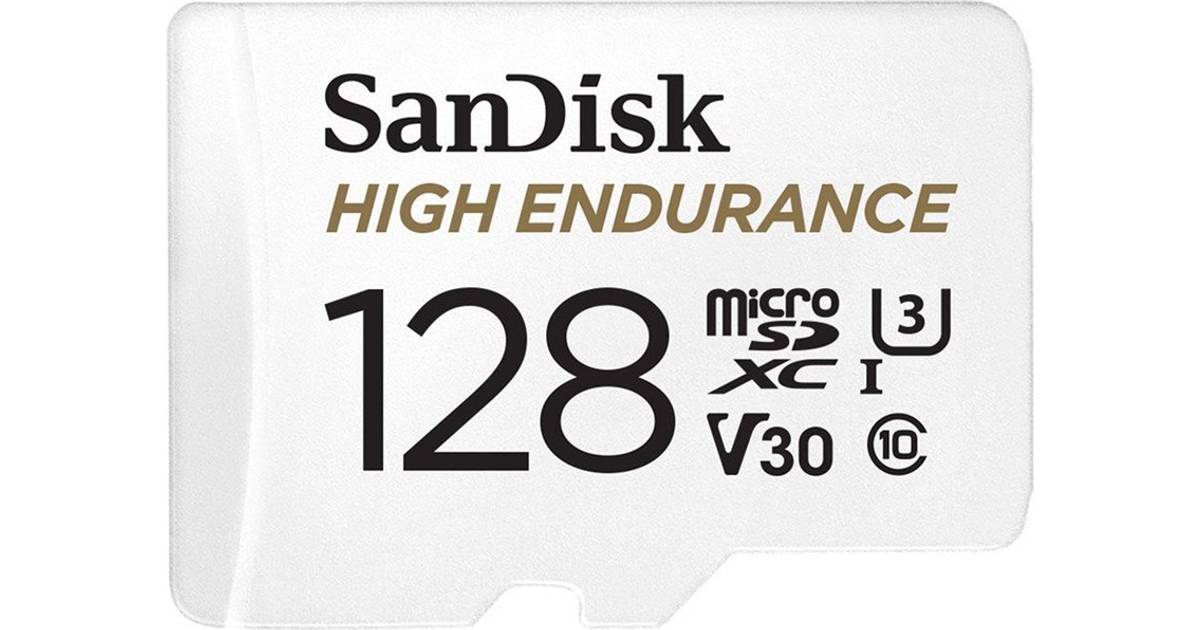 SanDisk Endurance microSDXC Class 10 UHS-I U3 V30 128GB +Adapter • Pris »