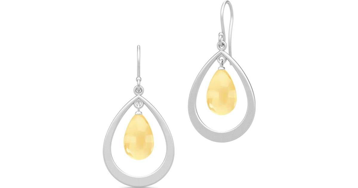 Julie Prime Earrings - Silver/Yellow • pris