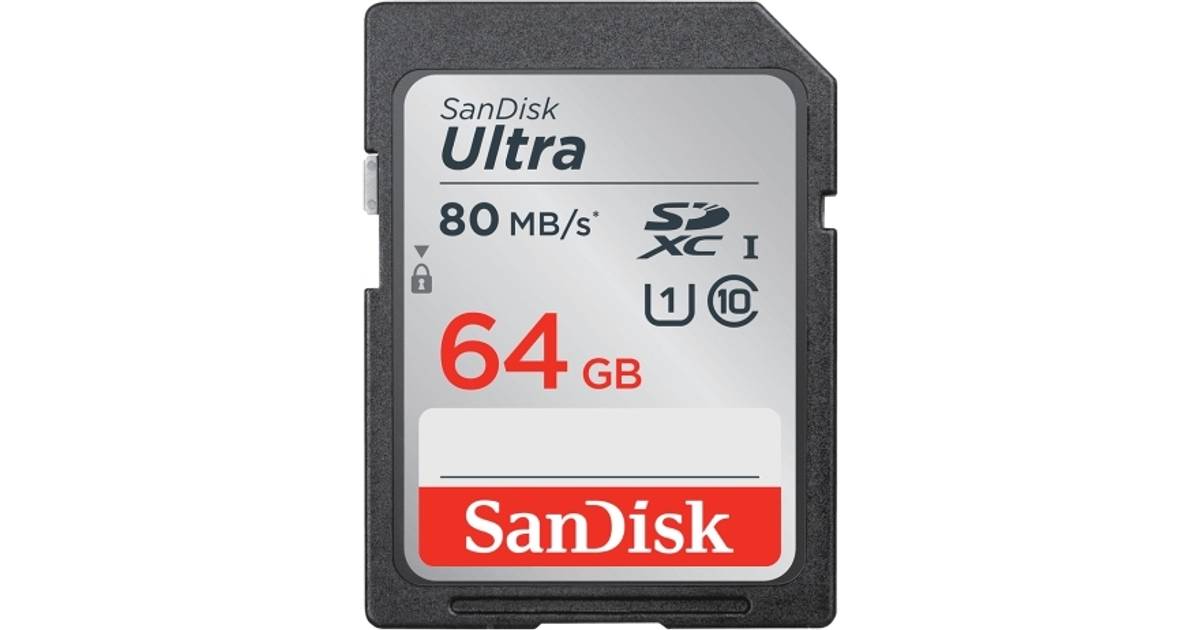 Mangle tro Hændelse, begivenhed SanDisk Ultra SDXC Class 10 UHS-I U1 80MB/s 64GB • Pris »