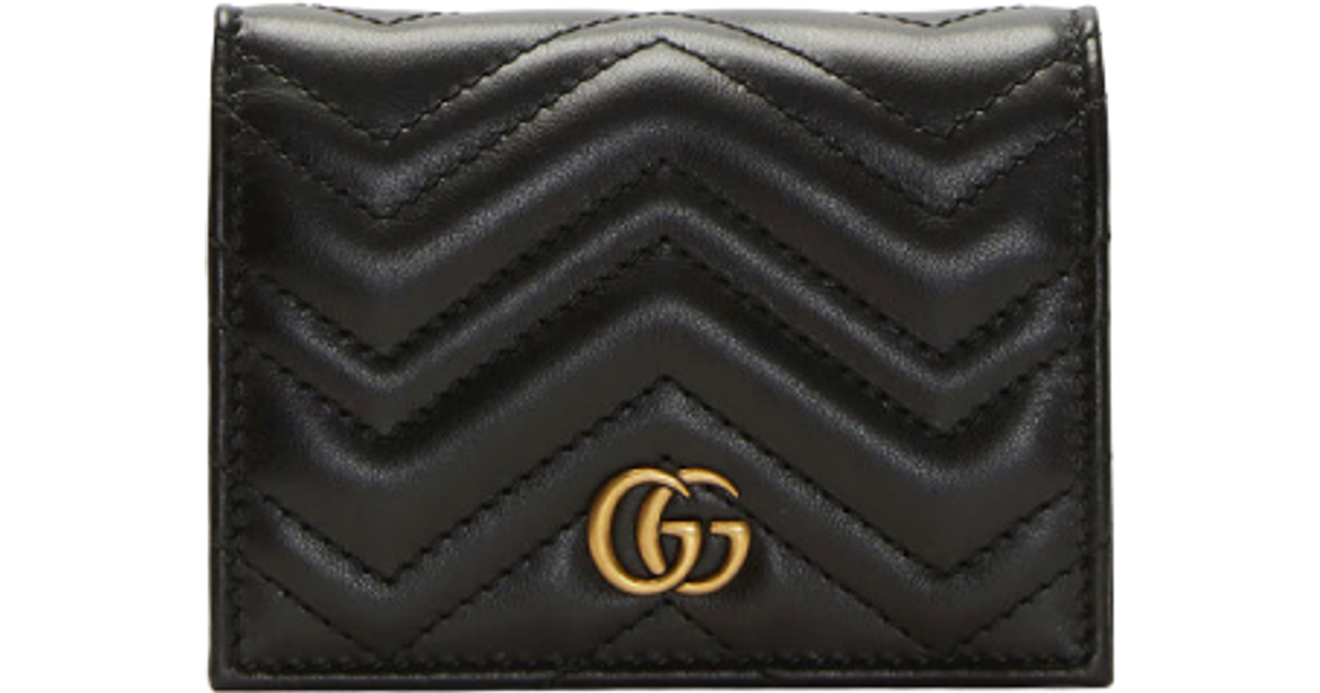 bue mistet hjerte overraskelse Gucci GG Marmont Card Case Wallet - Black • Se pris