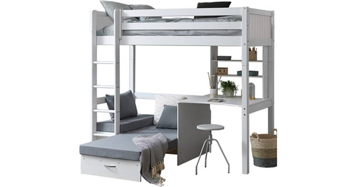 sirene mus eller rotte aktivitet Flexa Nordic High Bed with Sofa Bed & Desk 106x210cm • Pris »