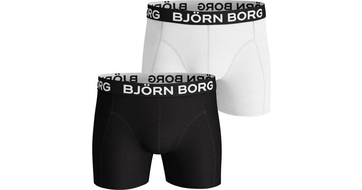 Björn Borg Solid Cotton Shorts 2-pack - Black • Pris »