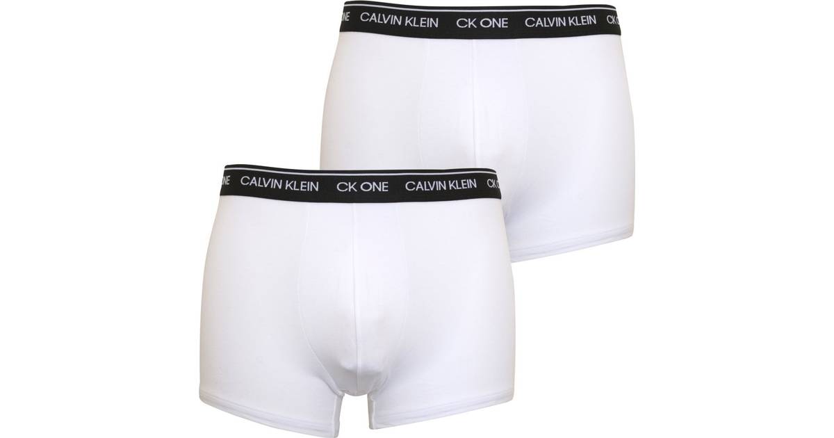Calvin Klein One Trunks 2-pack - White W/Black WB • Pris »