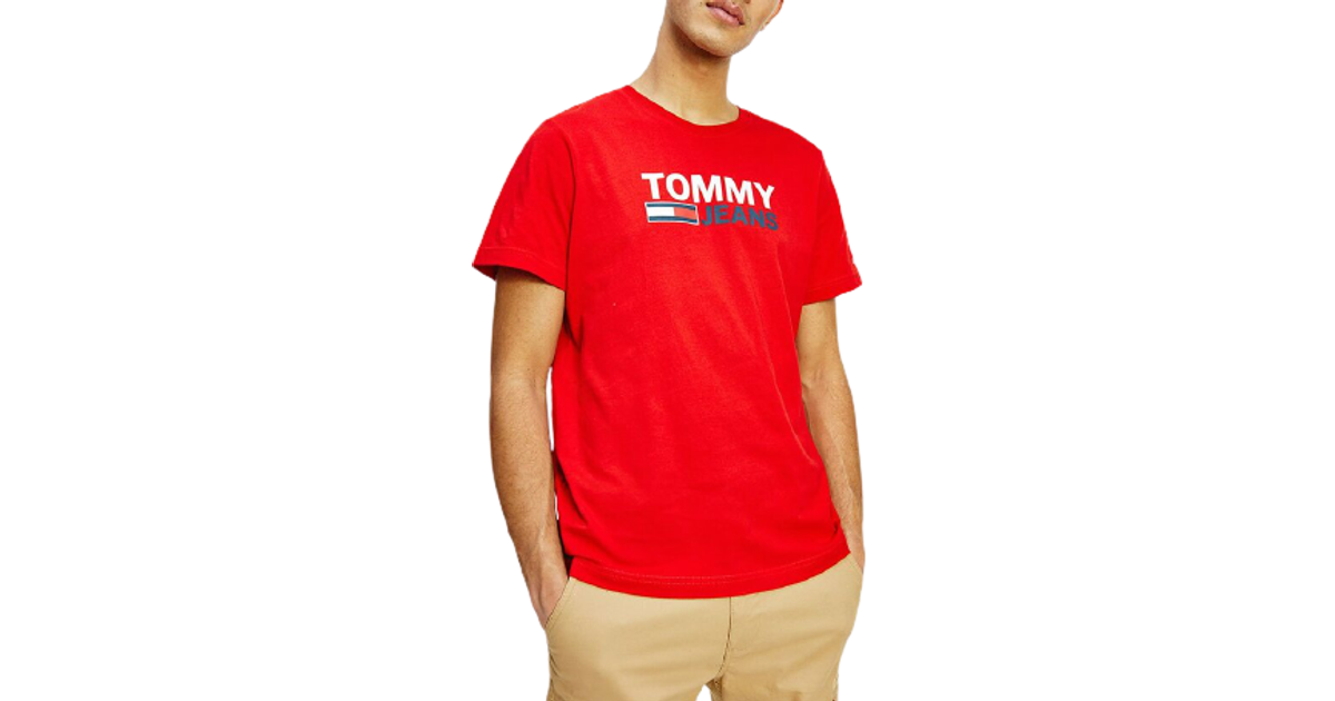 Tommy Hilfiger Corp Logo T Shirt Deep Crimson Pris