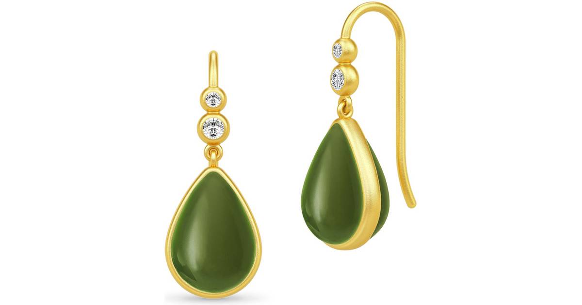 Sandlau Earrings - Gold/White/Jade
