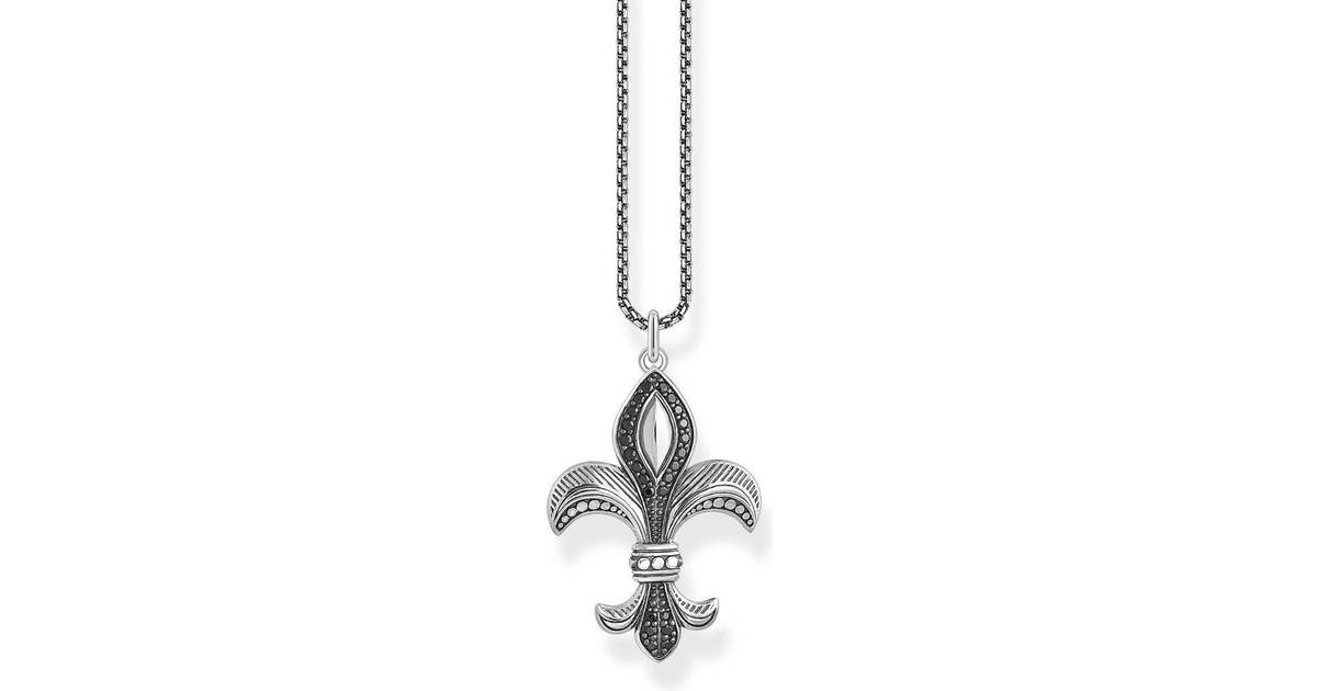 Thomas French Lily Necklace Silver/Black
