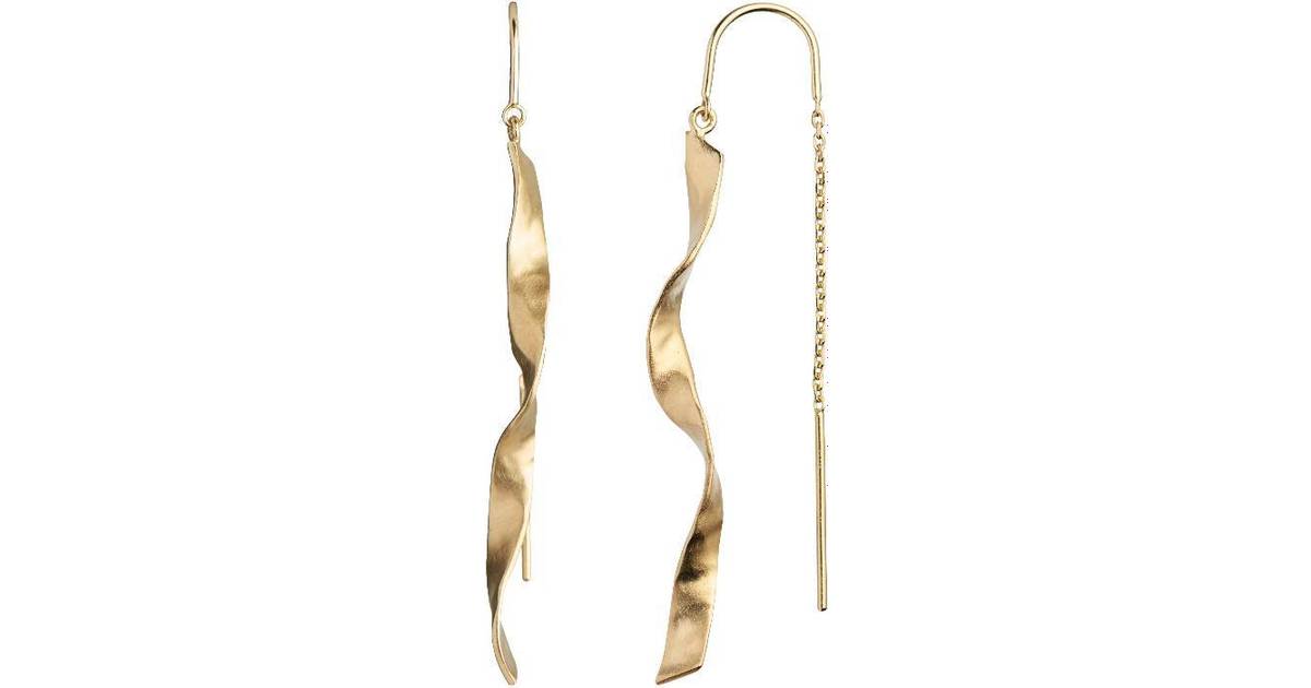 Stine Twisted Hammered Earring - Gold • Se pris
